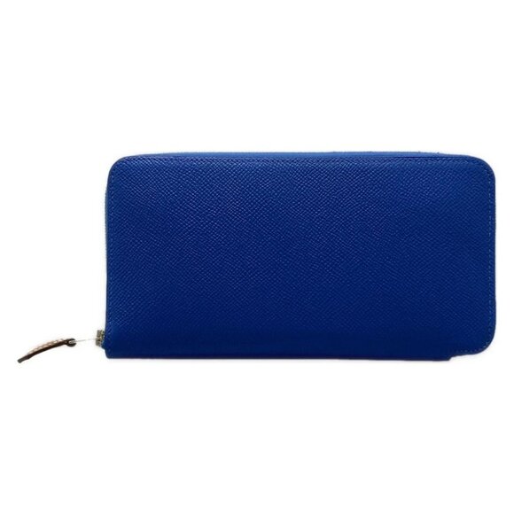 Auth HERMES Azap Long Silkin - Bleu Zellige Veau Epsom C Long Wallet - Picture 1 of 11